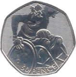 2011 SILVER OLYMPIC 50P WHEELCHAIR RUGBY ( BU ) - SILVER WORLD COINS - Cambridgeshire Coins