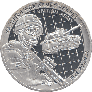 2011 SILVER PROOF 5 POUNDS BRITISH ARMY ARMED FORCES - WORLD COINS - Cambridgeshire Coins