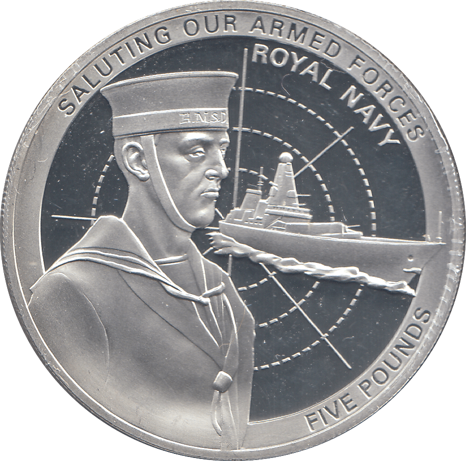 2011 SILVER PROOF 5 POUNDS ROYAL NAVY ARMED FORCES - WORLD COINS - Cambridgeshire Coins