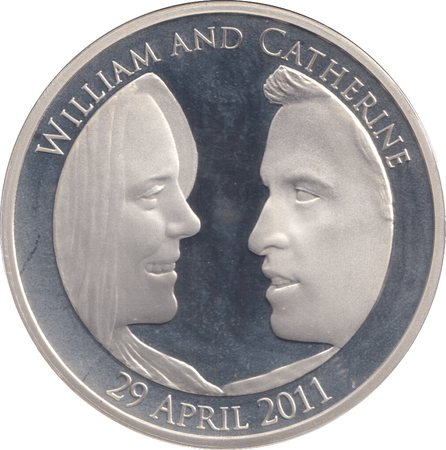2011 SILVER PROOF CROWN WILLIAM AND CATHERINE - SILVER WORLD COINS - Cambridgeshire Coins