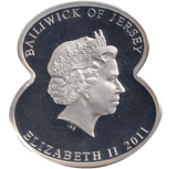 2011 SILVER PROOF FIVE POUNDS BAILIWICK OF JERSEY - SILVER WORLD COINS - Cambridgeshire Coins