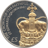 2011 SILVER PROOF FIVE POUNDS GUERNSEY THE CROWN OF THE FAITHFUL - SILVER WORLD COINS - Cambridgeshire Coins