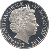 2011 SILVER PROOF FIVE POUNDS GUERNSEY THE CROWN OF THE FAITHFUL - SILVER WORLD COINS - Cambridgeshire Coins