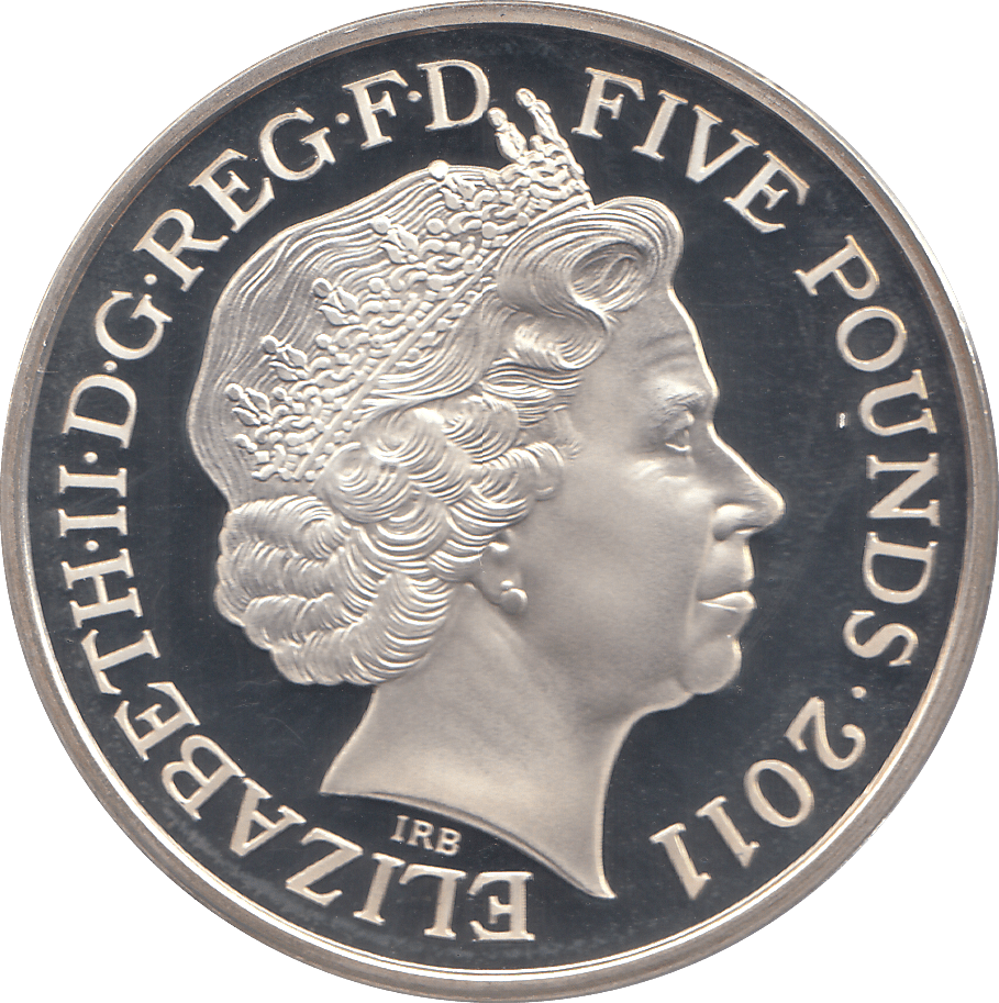 2011 SILVER PROOF FIVE POUNDS WILLIAM AND CATHERINE - SILVER WORLD COINS - Cambridgeshire Coins