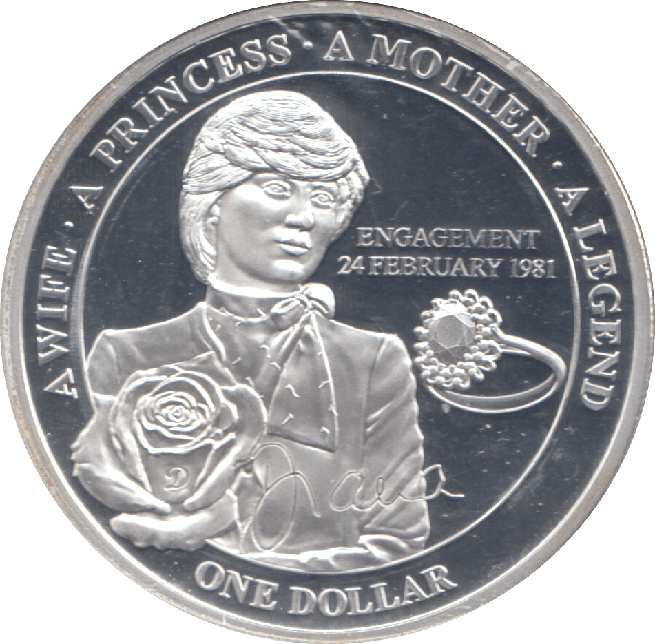 2011 SILVER PROOF PLATED PRINCESS DIANA ONE DOLLAR - SILVER WORLD COINS - Cambridgeshire Coins