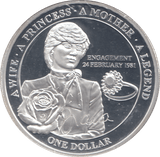 2011 SILVER PROOF PLATED PRINCESS DIANA ONE DOLLAR - SILVER WORLD COINS - Cambridgeshire Coins