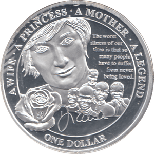 2011 SILVER PROOF PLATED PRINCESS DIANA ONE DOLLAR - SILVER WORLD COINS - Cambridgeshire Coins