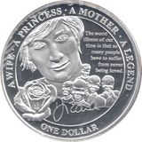 2011 SILVER PROOF PLATED PRINCESS DIANA ONE DOLLAR - SILVER WORLD COINS - Cambridgeshire Coins