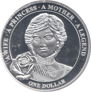 2011 SILVER PROOF PLATED PRINCESS DIANA ONE DOLLAR - SILVER WORLD COINS - Cambridgeshire Coins