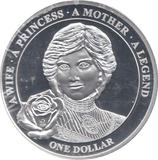 2011 SILVER PROOF PLATED PRINCESS DIANA ONE DOLLAR - SILVER WORLD COINS - Cambridgeshire Coins