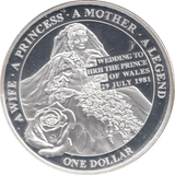 2011 SILVER PROOF PLATED PRINCESS DIANA ONE DOLLAR - SILVER WORLD COINS - Cambridgeshire Coins