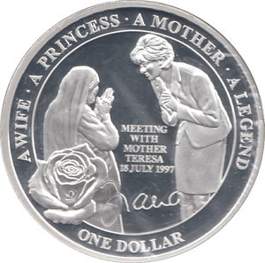 2011 SILVER PROOF PLATED PRINCESS DIANA ONE DOLLAR - SILVER WORLD COINS - Cambridgeshire Coins
