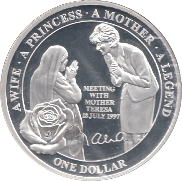 2011 SILVER PROOF PLATED PRINCESS DIANA ONE DOLLAR - SILVER WORLD COINS - Cambridgeshire Coins