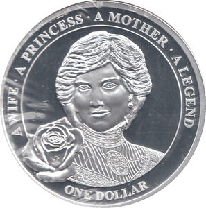 2011 SILVER PROOF PLATED PRINCESS DIANA ONE DOLLAR - SILVER WORLD COINS - Cambridgeshire Coins