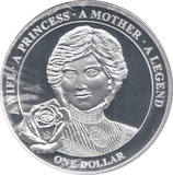2011 SILVER PROOF PLATED PRINCESS DIANA ONE DOLLAR - SILVER WORLD COINS - Cambridgeshire Coins