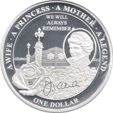 2011 SILVER PROOF PLATED PRINCESS DIANA ONE DOLLAR - SILVER WORLD COINS - Cambridgeshire Coins