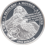 2011 SILVER PROOF PLATED PRINCESS DIANA ONE DOLLAR - SILVER WORLD COINS - Cambridgeshire Coins
