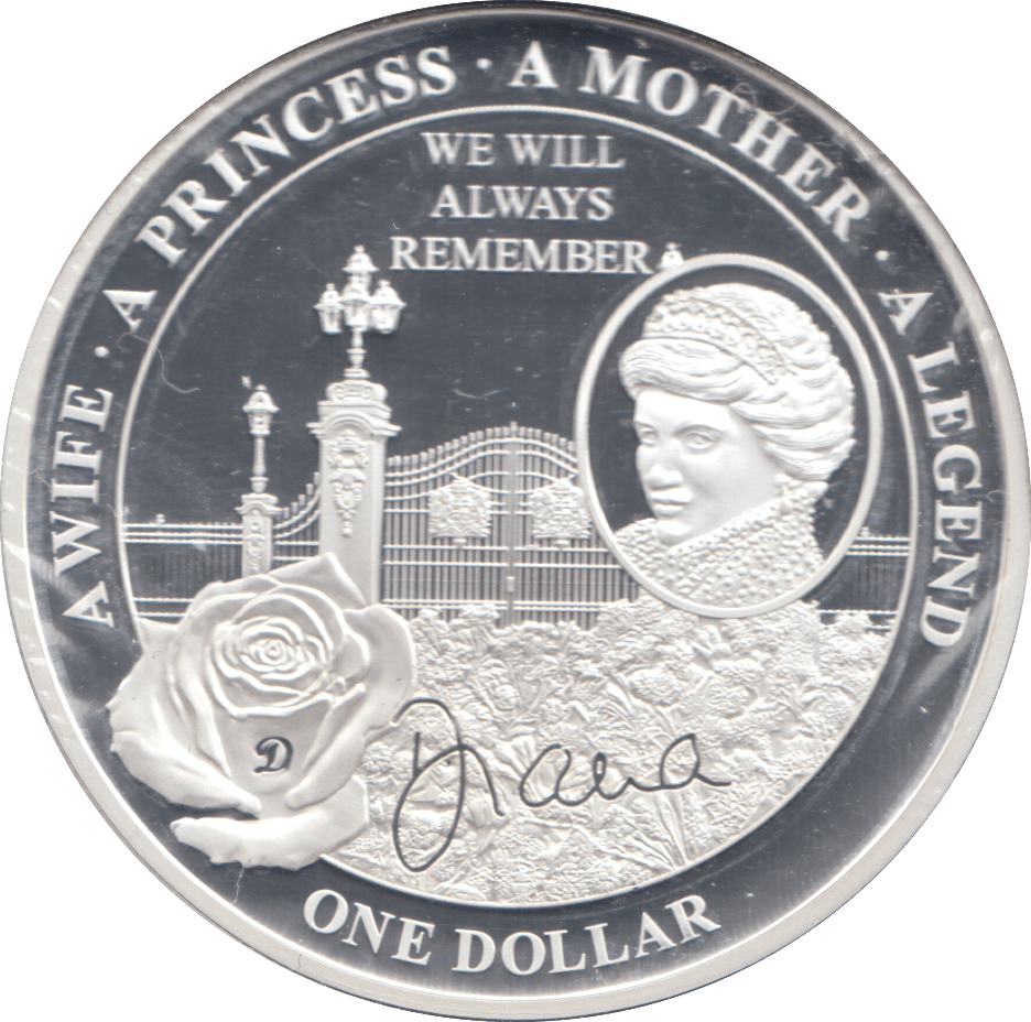 2011 SILVER PROOF PLATED PRINCESS DIANA ONE DOLLAR - SILVER WORLD COINS - Cambridgeshire Coins