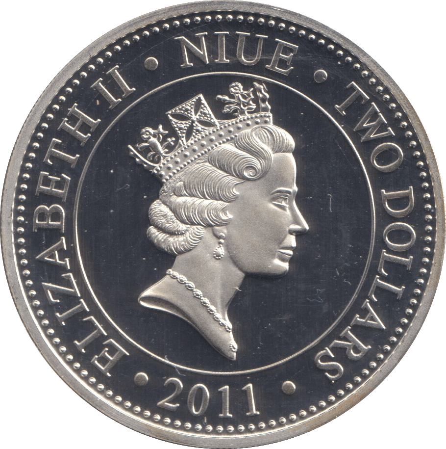 2011 SILVER PROOF TWO DOLLAR NIUE - SILVER WORLD COINS - Cambridgeshire Coins