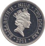 2011 SILVER PROOF TWO DOLLAR NIUE - SILVER WORLD COINS - Cambridgeshire Coins