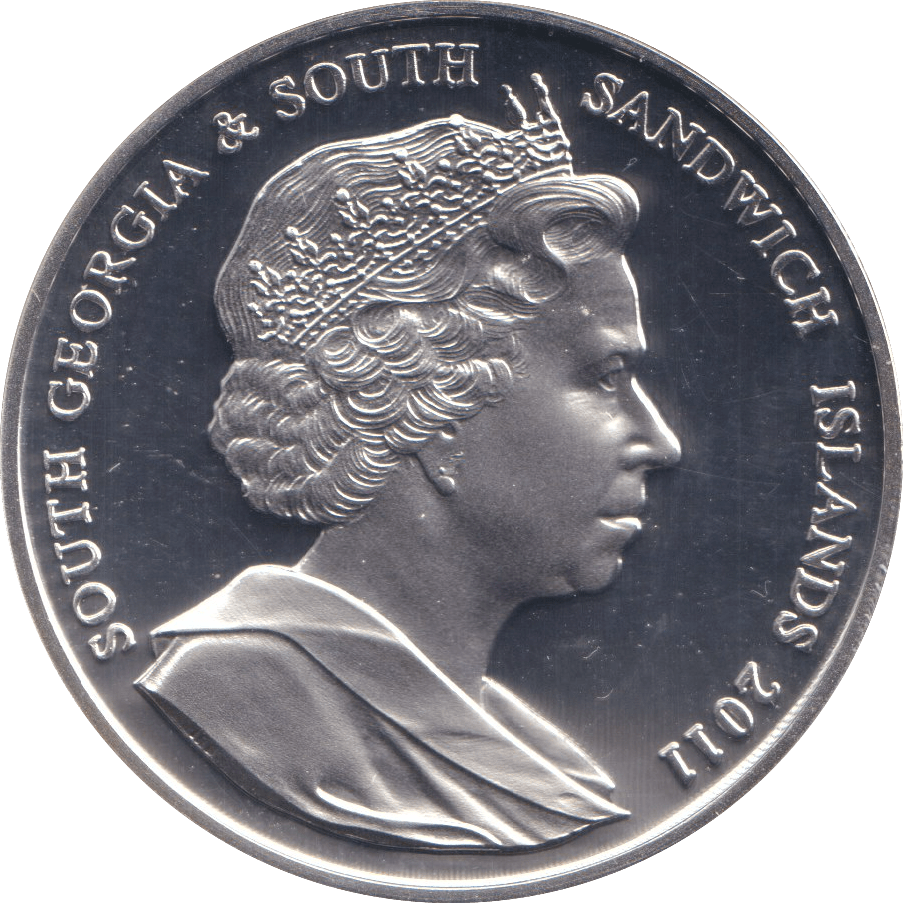 2011 SILVER PROOF TWO POUND SOUTH GEORGIA & SOUTH SANDWICH ISLANDS - SILVER WORLD COINS - Cambridgeshire Coins