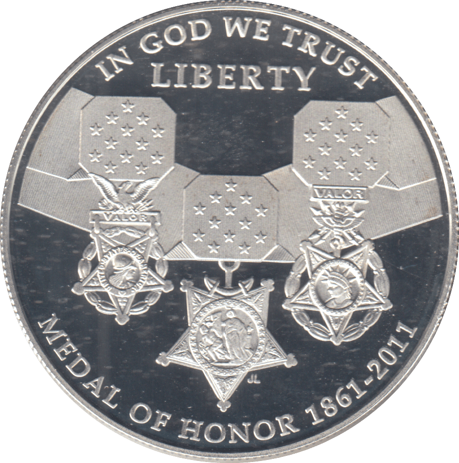 2011 USA SILVER PROOF MEDAL OF HONOUR COMMEMORATIVE DOLLAR - Silver Proof - Cambridgeshire Coins