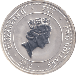 2012 1 OZ FINE SILVER TWO DOLLARS FIJI - SILVER WORLD COINS - Cambridgeshire Coins