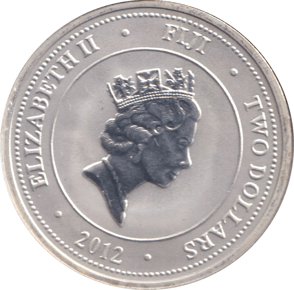 2012 1 OZ FINE SILVER TWO DOLLARS FIJI - SILVER WORLD COINS - Cambridgeshire Coins