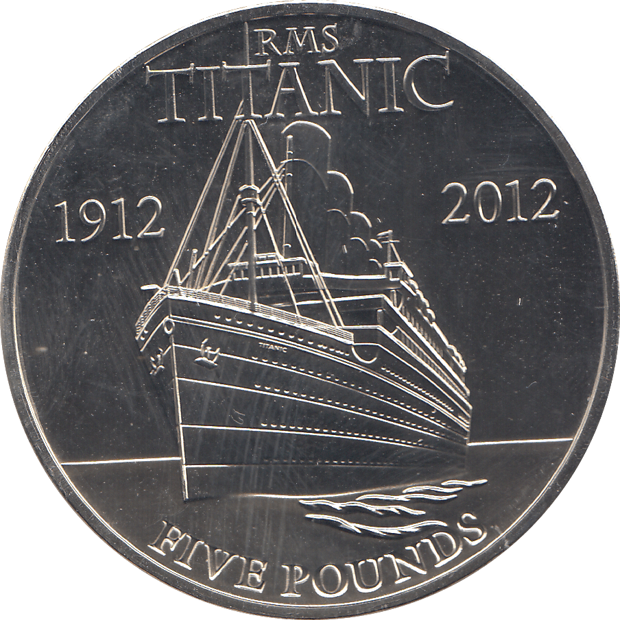 2012 5 POUNDS TITANIC 100TH ANNIVERSARY - WORLD COINS - Cambridgeshire Coins