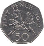 2012 50 PENCE BAILIWICK OF GUERNSEY - 50P CIRCULATED - Cambridgeshire Coins
