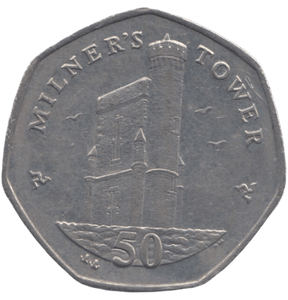 2012 50 PENCE MILNER'S TOWER ISLE OF MAN - 50P CIRCULATED - Cambridgeshire Coins