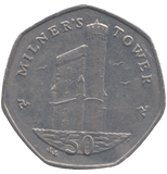 2012 50 PENCE MILNER'S TOWER ISLE OF MAN - 50P CIRCULATED - Cambridgeshire Coins