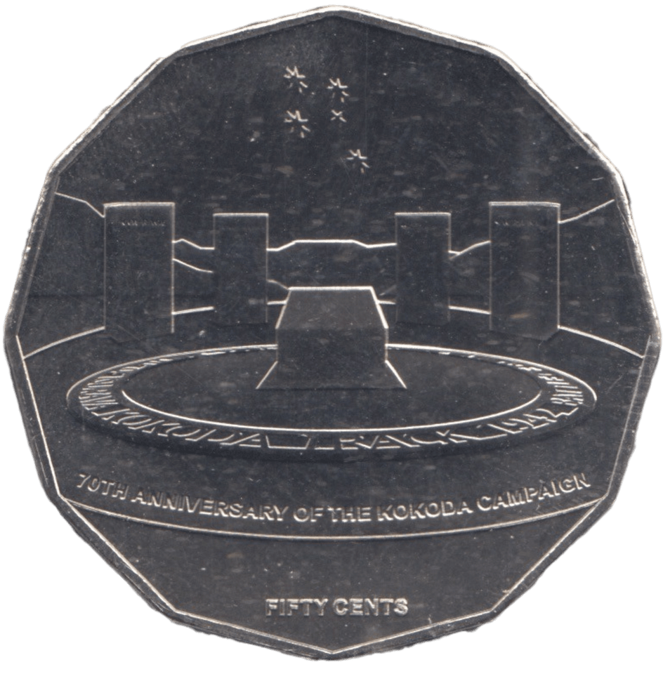 2012 AUSTRALIA FIFTY CENTS 70TH ANNIVERSARY OF THE KOKODA CAMPAIGN - WORLD COINS - Cambridgeshire Coins