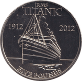 2012 BRILLIANT UNCIRCULATED FIVE POUNDS - TITANIC - WORLD COINS - Cambridgeshire Coins