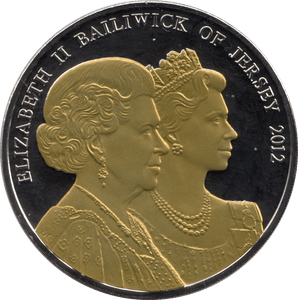 2012 BRILLIANT UNCIRCULATED LIFETIME OF SERVICE COMMEMORATIVE 5 POUNDS JERSEY - SILVER WORLD COINSWORLD - Cambridgeshire Coins