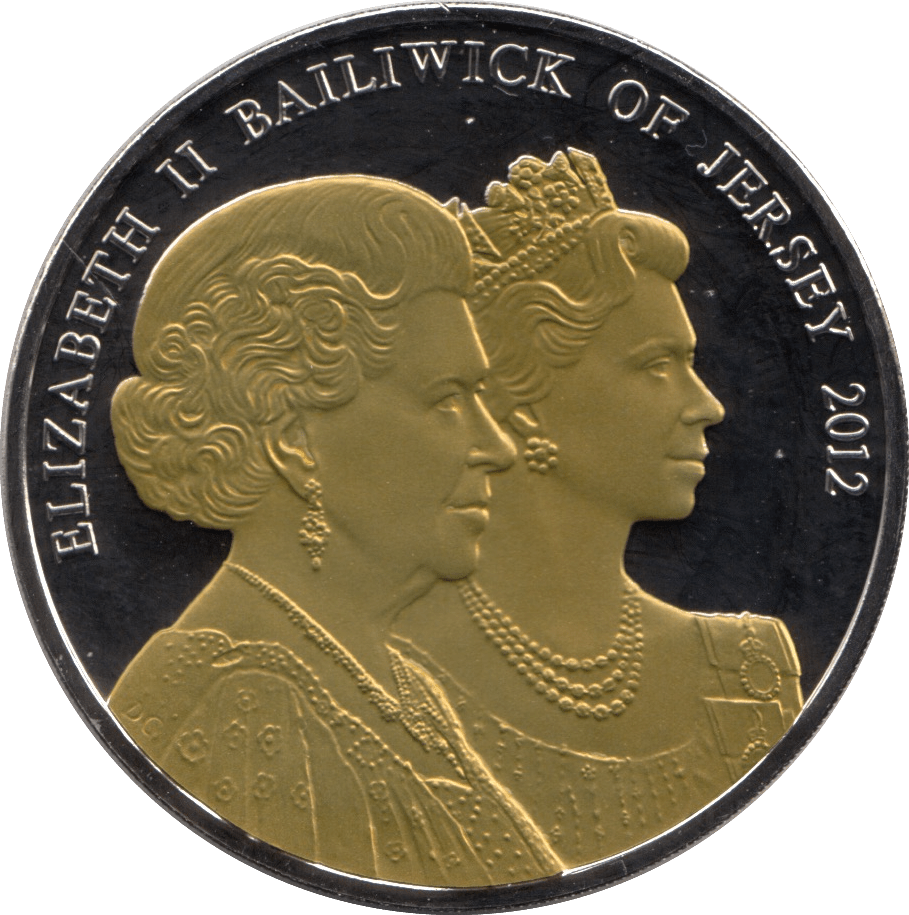 2012 BRILLIANT UNCIRCULATED LIFETIME OF SERVICE COMMEMORATIVE 5 POUNDS JERSEY - SILVER WORLD COINSWORLD - Cambridgeshire Coins