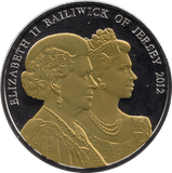2012 BRILLIANT UNCIRCULATED LIFETIME OF SERVICE COMMEMORATIVE 5 POUNDS JERSEY - SILVER WORLD COINSWORLD - Cambridgeshire Coins