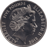 2012 BU FIVE POUND TITANIC ALDERNEY - WORLD COINS - Cambridgeshire Coins
