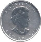 2012 CANADA FIVE DOLLARS 1OZ FINE SILVER - SILVER 1 oz COINS - Cambridgeshire Coins