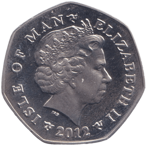 2012 CHRISTMAS 50P NATIVITY ANGEL COLOURISED ISLE OF MAN ( BUNC ) 1 - 50P REGIONAL ISSUES - Cambridgeshire Coins
