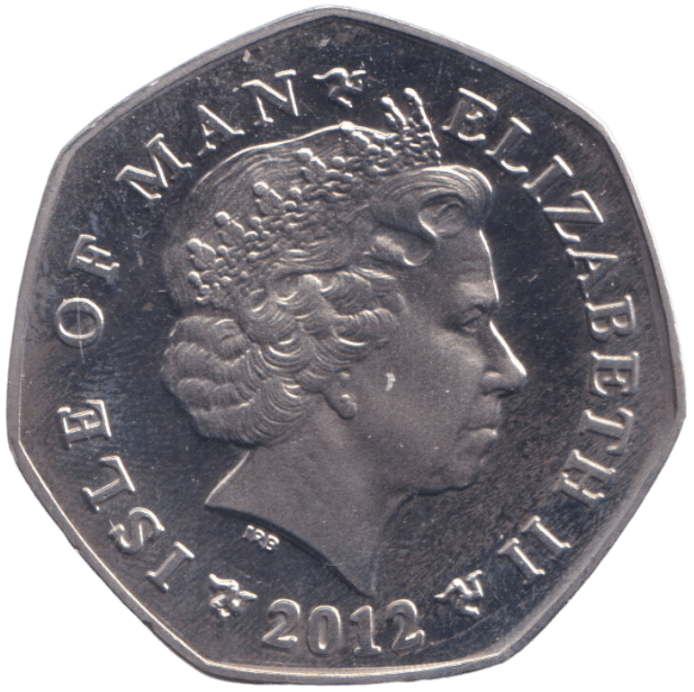 2012 CHRISTMAS 50P NATIVITY ANGEL COLOURISED ISLE OF MAN ( BUNC ) 1 - 50P REGIONAL ISSUES - Cambridgeshire Coins
