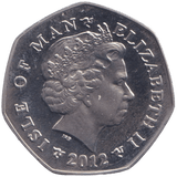 2012 CHRISTMAS 50P NATIVITY ANGEL COLOURISED ISLE OF MAN ( BUNC ) 1 - 50P REGIONAL ISSUES - Cambridgeshire Coins