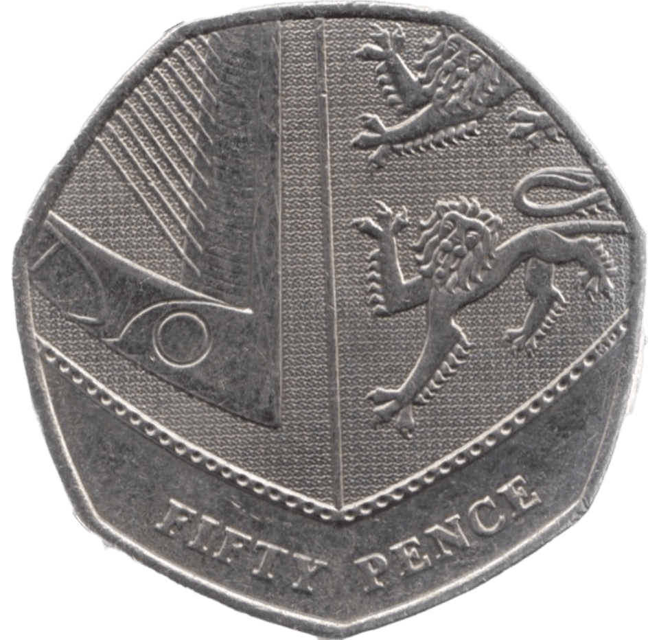 2012 CIRCULATED 50P SHIELD COAT OF ARMS - 50P CIRCULATED - Cambridgeshire Coins