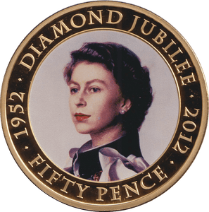 2012 FIFTY PENCE BAILIWICK OF GUERNSEY DIAMOND JUBILEE - WORLD COINS - Cambridgeshire Coins