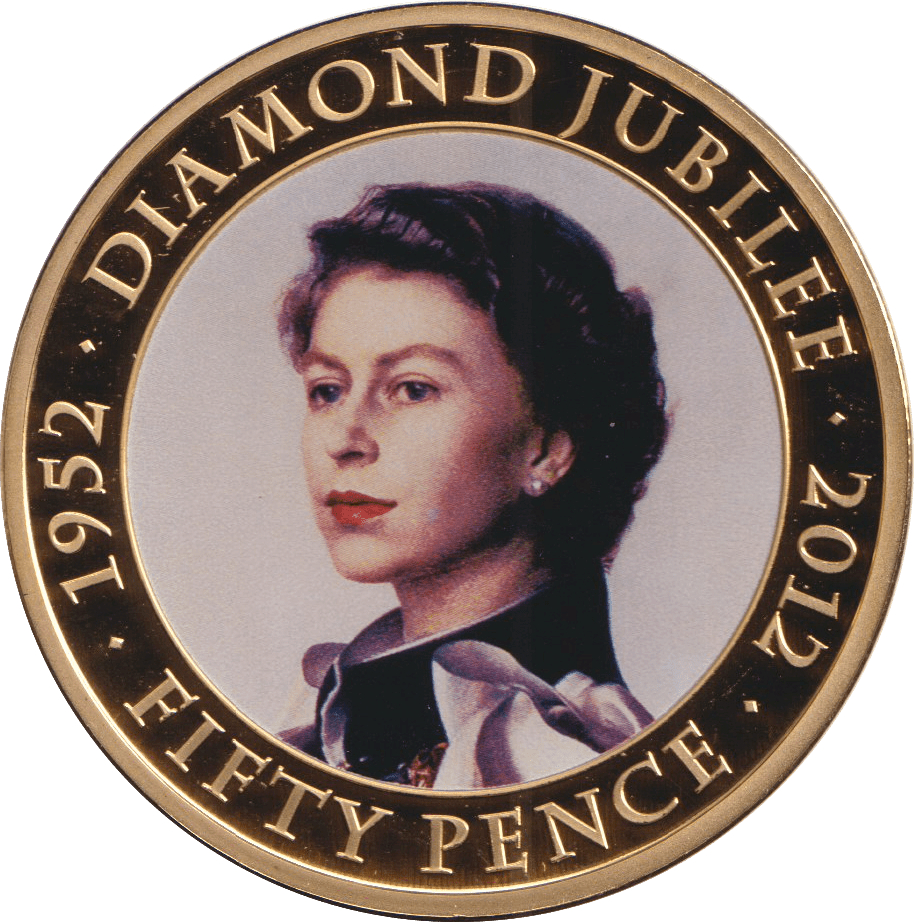 2012 FIFTY PENCE BAILIWICK OF GUERNSEY DIAMOND JUBILEE - WORLD COINS - Cambridgeshire Coins