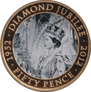 2012 FIFTY PENCE BAILIWICK OF GUERNSEY DIAMOND JUBILEE - WORLD COINS - Cambridgeshire Coins
