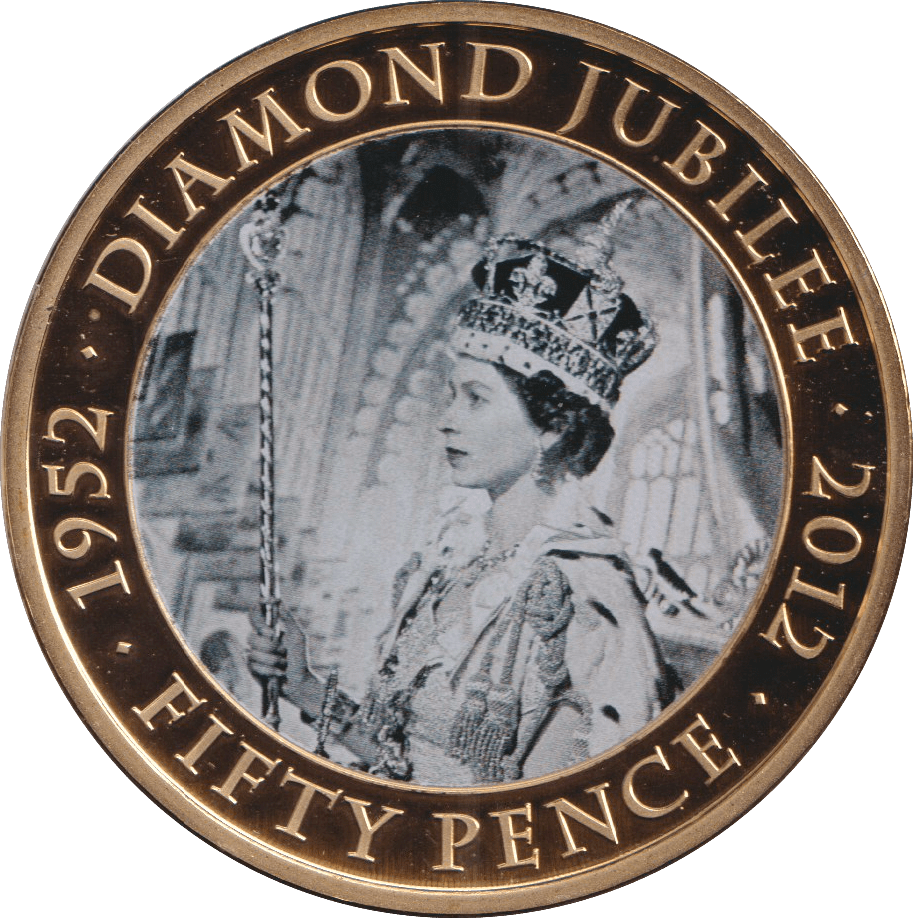 2012 FIFTY PENCE BAILIWICK OF GUERNSEY DIAMOND JUBILEE - WORLD COINS - Cambridgeshire Coins