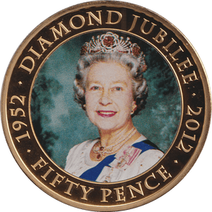2012 FIFTY PENCE BAILIWICK OF JERSEY DIAMOND JUBILEE - WORLD COINS - Cambridgeshire Coins
