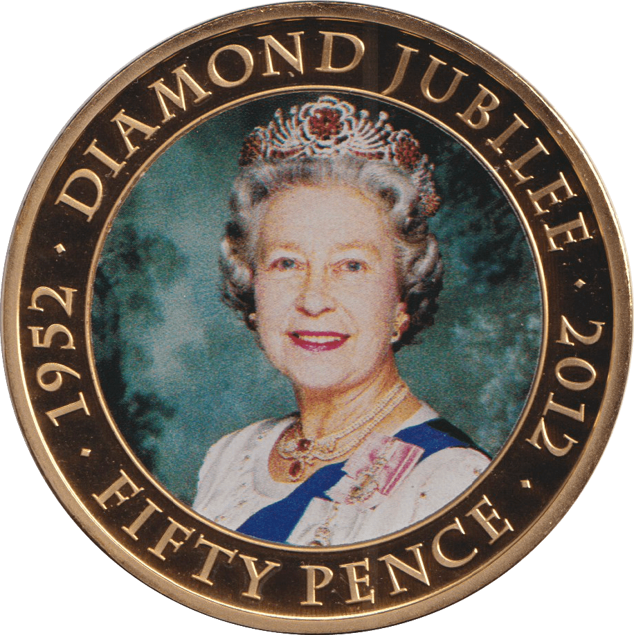 2012 FIFTY PENCE BAILIWICK OF JERSEY DIAMOND JUBILEE - WORLD COINS - Cambridgeshire Coins