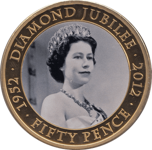 2012 FIFTY PENCE BAILIWICK OF JERSEY DIAMOND JUBILEE - WORLD COINS - Cambridgeshire Coins